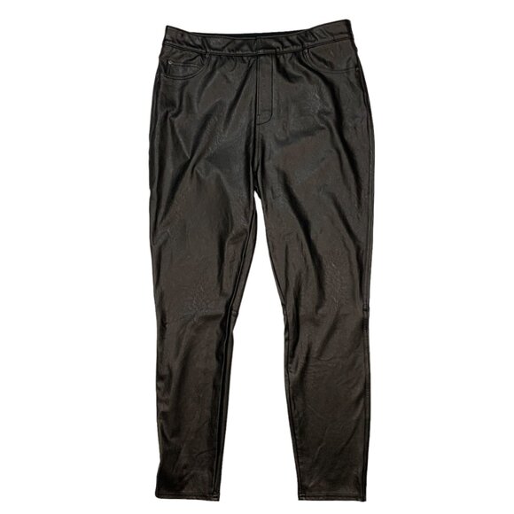 Spanx Faux Leather Like Ankle Skinny Pants XL Noir High Rise Sexy 20282R - Picture 12 of 12